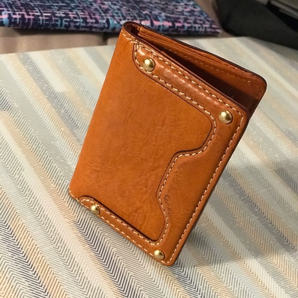 Genuine Camel color Leather card /I.d. Holder - Picture 2 of 11